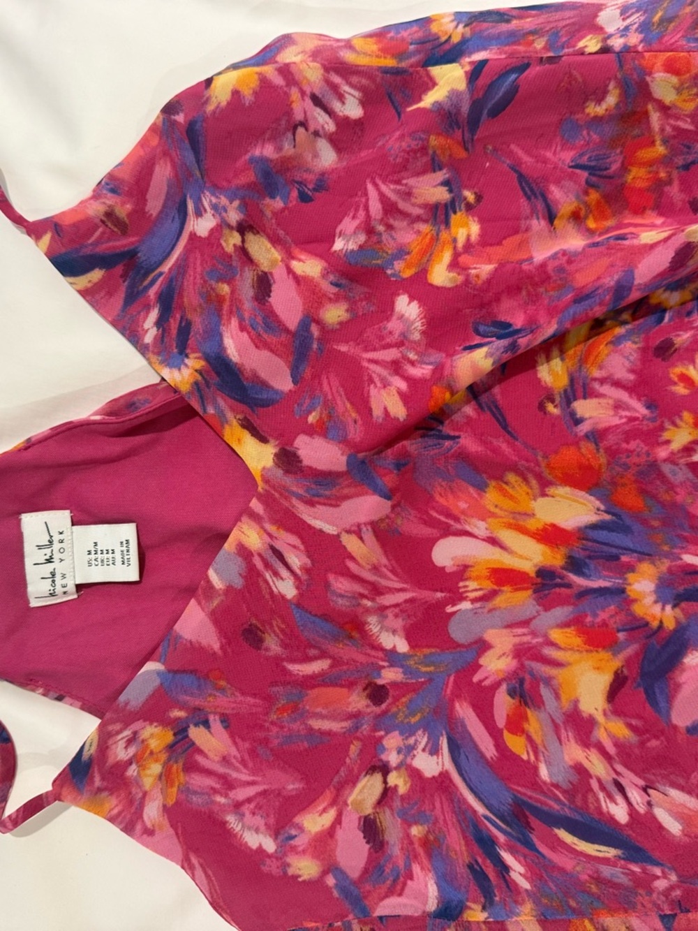 Vibrant Pink Floral Sleeveless Dress